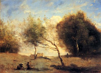 Work: Jean Baptiste Camille Corot Les Pres de la Petite Ferme, 1860-1870
